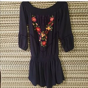 VaVa Drop Waist Embroidered Dress
